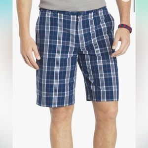 IZOD‎ Mens Portsmouth Plaid Flat Front Chino Shorts Men’s Size 38